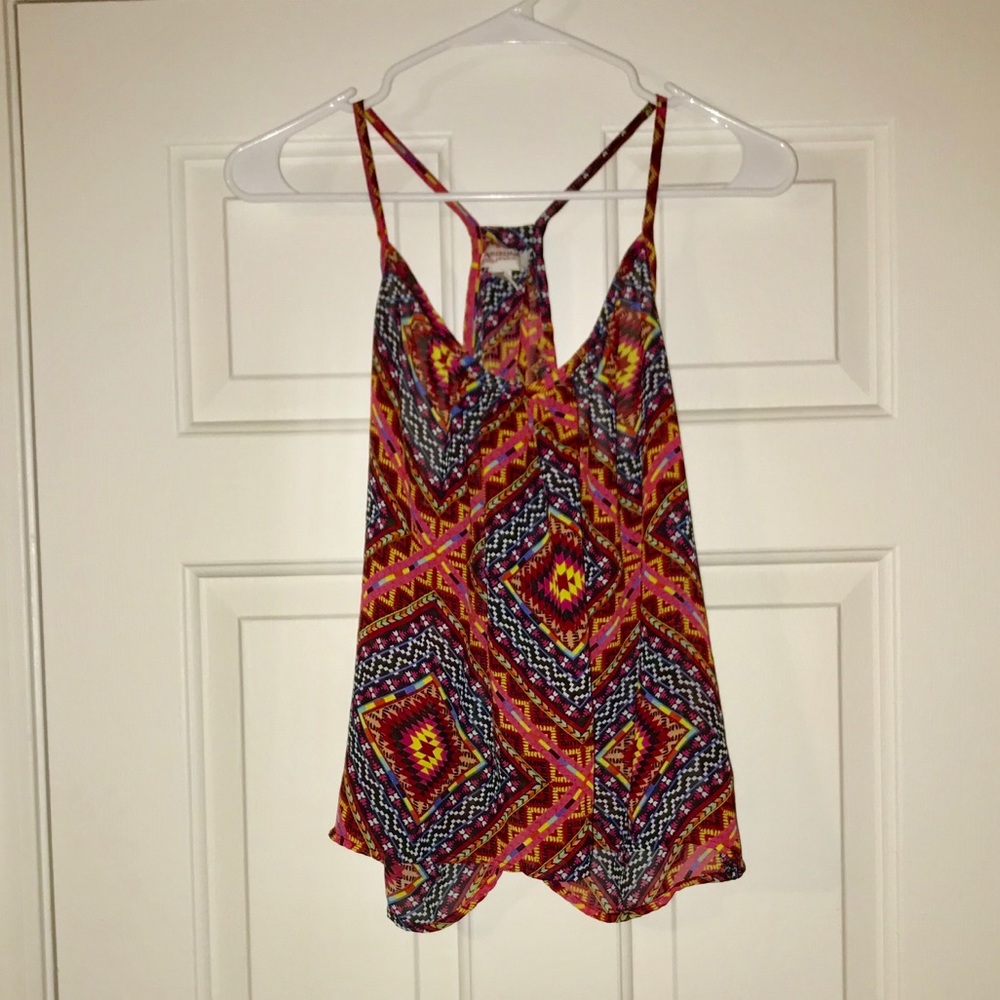 Arizona Tribal Print Split Back Tank Top/Cami
